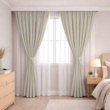 Cargar imagen en el visor de la galería, Juego De Cortinas En Tela Enila para RIEL 2 Paños Dobles - Varios Tamaños