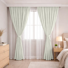 Cargar imagen en el visor de la galería, Juego De Cortinas En Tela Enila para RIEL 2 Paños Dobles - Varios Tamaños