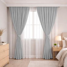 Cargar imagen en el visor de la galería, Juego De Cortinas En Tela Enila para RIEL 2 Paños Dobles - Varios Tamaños