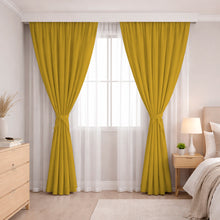 Cargar imagen en el visor de la galería, Juego De Cortinas En Tela Enila para RIEL 2 Paños Dobles - Varios Tamaños