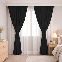 Cargar imagen en el visor de la galería, Juego De Cortinas En Tela Enila para RIEL 2 Paños Dobles - Varios Tamaños