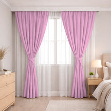 Cargar imagen en el visor de la galería, Juego De Cortinas En Tela Enila para RIEL 2 Paños Dobles - Varios Tamaños