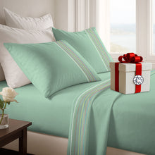 Cargar imagen en el visor de la galería, Juego de Sábanas Multiaguja - 2 Plazas Liso + REGALO