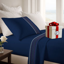 Cargar imagen en el visor de la galería, Juego de Sábanas Multiaguja - 1 Plaza y Media Liso + REGALO