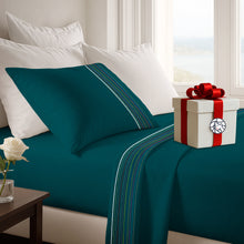 Cargar imagen en el visor de la galería, Juego de Sábanas Multiaguja - 1 Plaza y Media Liso + REGALO