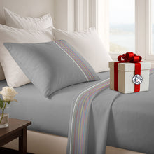 Cargar imagen en el visor de la galería, Juego de Sábanas Multiaguja - 1 Plaza y Media Liso + REGALO