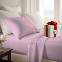 Cargar imagen en el visor de la galería, Juego de Sábanas Multiaguja - 1 Plaza y Media Liso + REGALO