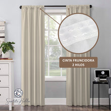Cargar imagen en el visor de la galería, Juego De 2 Cortinas En Tela - Varios Tamaños