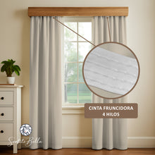 Cargar imagen en el visor de la galería, Juego De 2 Cortinas En Tela PANAMA para RIEL - Varios Tamaños