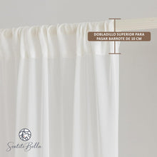 Cargar imagen en el visor de la galería, Juego De 2 Cortinas En Tela Voile Bual - Para Barrote o Tensor - Varios Tamaños