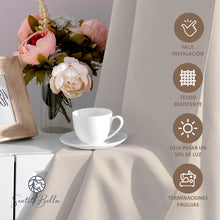 Cargar imagen en el visor de la galería, Juego De Cortinas En Tela Enila para RIEL 2 Paños Dobles - Varios Tamaños