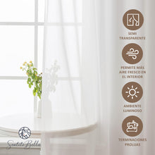 Cargar imagen en el visor de la galería, Juego De 2 Cortinas En Tela Voile Bual - Para Barrote o Tensor - Varios Tamaños