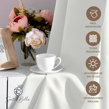 Cargar imagen en el visor de la galería, Juego De 2 Cortinas En Tela Panama con Presillas - Varios Tamaños