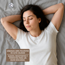 Cargar imagen en el visor de la galería, Juego de Sábanas Multiaguja - 1 Plaza y Media Liso + REGALO