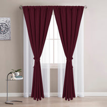 Cargar imagen en el visor de la galería, Juego De Cortinas En Tela Enila 2 Paños Dobles - Varios Tamaños - SentiteBella.uy