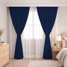 Cargar imagen en el visor de la galería, Juego De Cortinas En Tela Enila para RIEL 2 Paños Dobles -  Varios Tamaños
