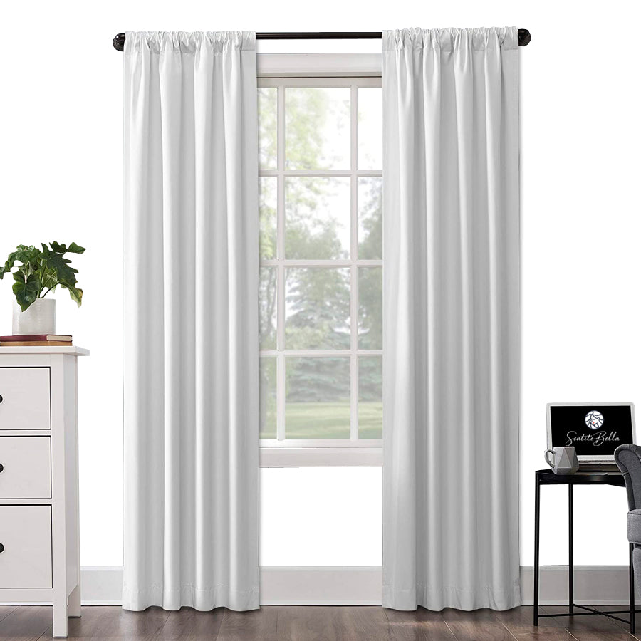 Juego De 2 Cortinas En Tela Panama - Varios Tamaños