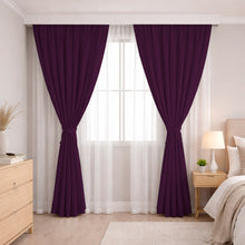 Cargar imagen en el visor de la galería, Juego De Cortinas En Tela Enila para RIEL 2 Paños Dobles -  Varios Tamaños
