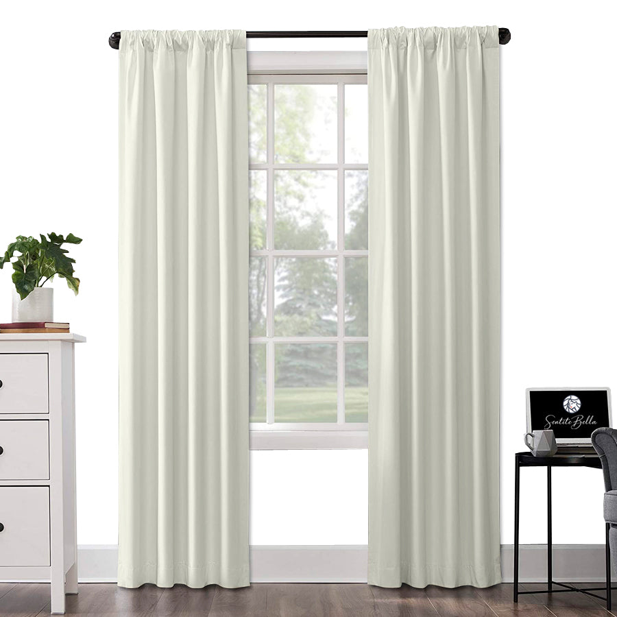 Juego De 2 Cortinas En Tela Panama - Varios Tamaños