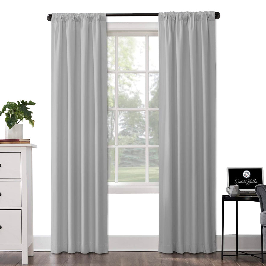 Juego De 2 Cortinas En Tela Panama - Varios Tamaños