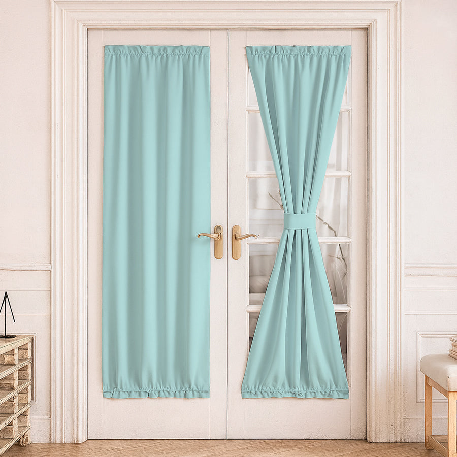 Juego Cortinas para Puerta Francesa en Tela Panama - Varios Tamaños