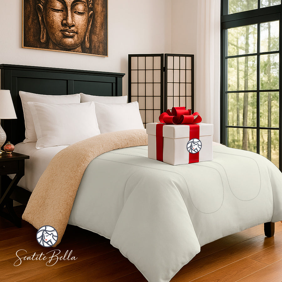 2 Plazas Acolchado CORDERITO + Sabanas + Fundas Almohadas + REGALO Combo