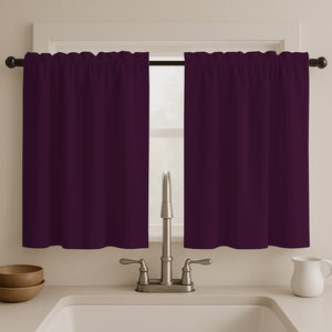 Juego Cortinas de Cocina Tela Panama 145x100 cm - Varios Colores