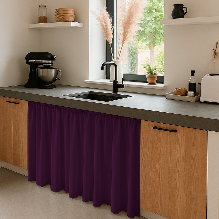Cortina de Cocina Bajo Mesada en Tela Panama de Colores 80x150 cm