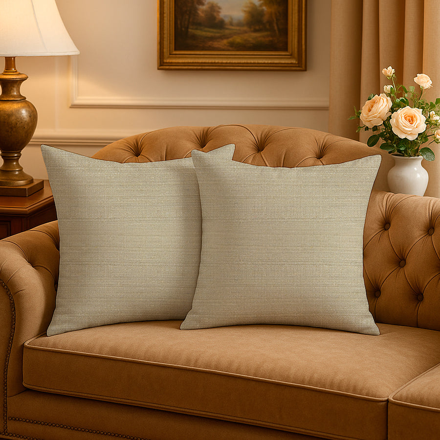 Set x 2 Funda para Almohadon Tela Rustica 60x60 cm