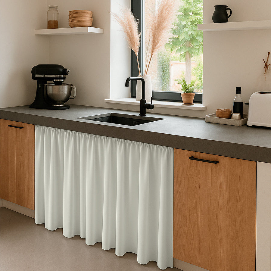 Cortina de Cocina Bajo Mesada en Tela Panama de Colores 80x150 cm