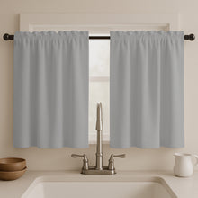 Cargar imagen en el visor de la galería, Juego Cortinas de Cocina Tela Panama 145x100 cm - Varios Colores
