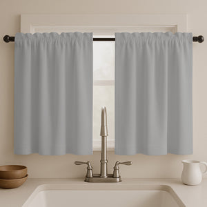 Juego Cortinas de Cocina Tela Panama 145x100 cm - Varios Colores