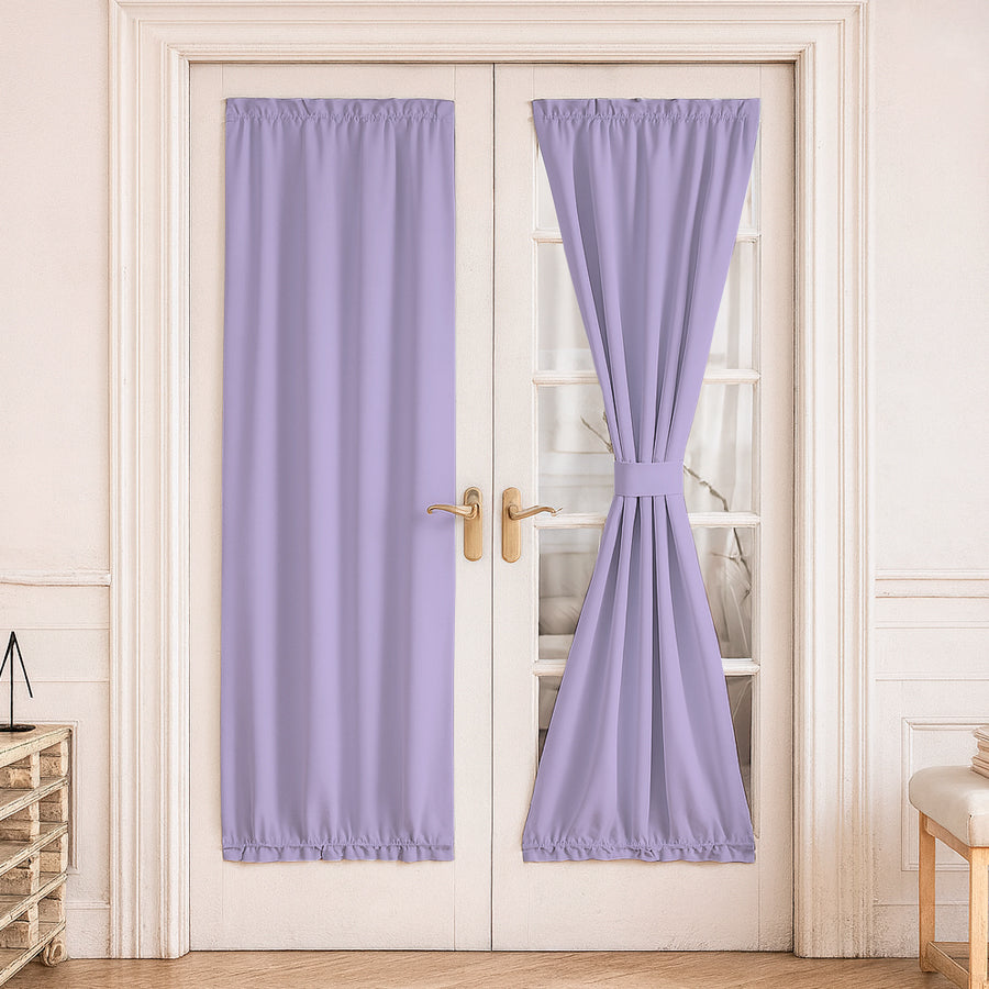Juego Cortinas para Puerta Francesa en Tela Panama - Varios Tamaños