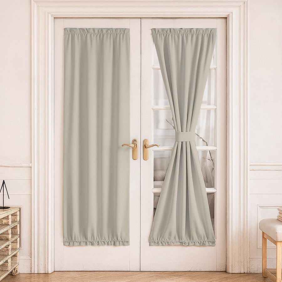 Juego Cortinas para Puerta Francesa en Tela Panama - Varios Tamaños