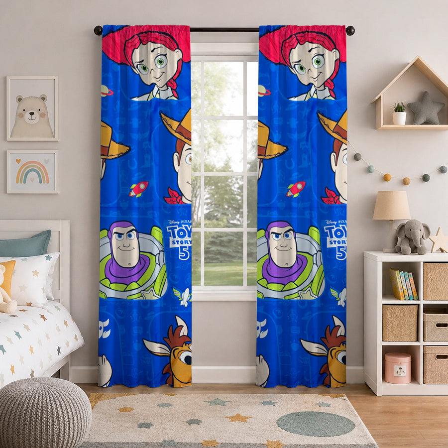 Juego De 2 Cortinas Infantil 150x210 / Diseño Toy Story