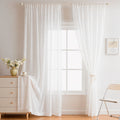 Juego De 2 Cortinas En Tela Voile Bual - Para Barrote o Tensor - Varios Tamaños