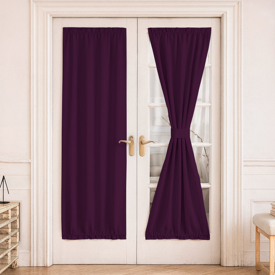 Juego Cortinas para Puerta Francesa en Tela Panama - Varios Tamaños
