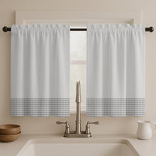 Cargar imagen en el visor de la galería, Juego Cortinas de Cocina Tela Panama Cuadrille 145x100 cm - Varios Colores
