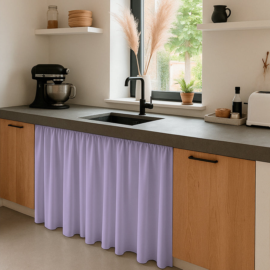 Cortina de Cocina Bajo Mesada en Tela Panama de Colores 80x150 cm