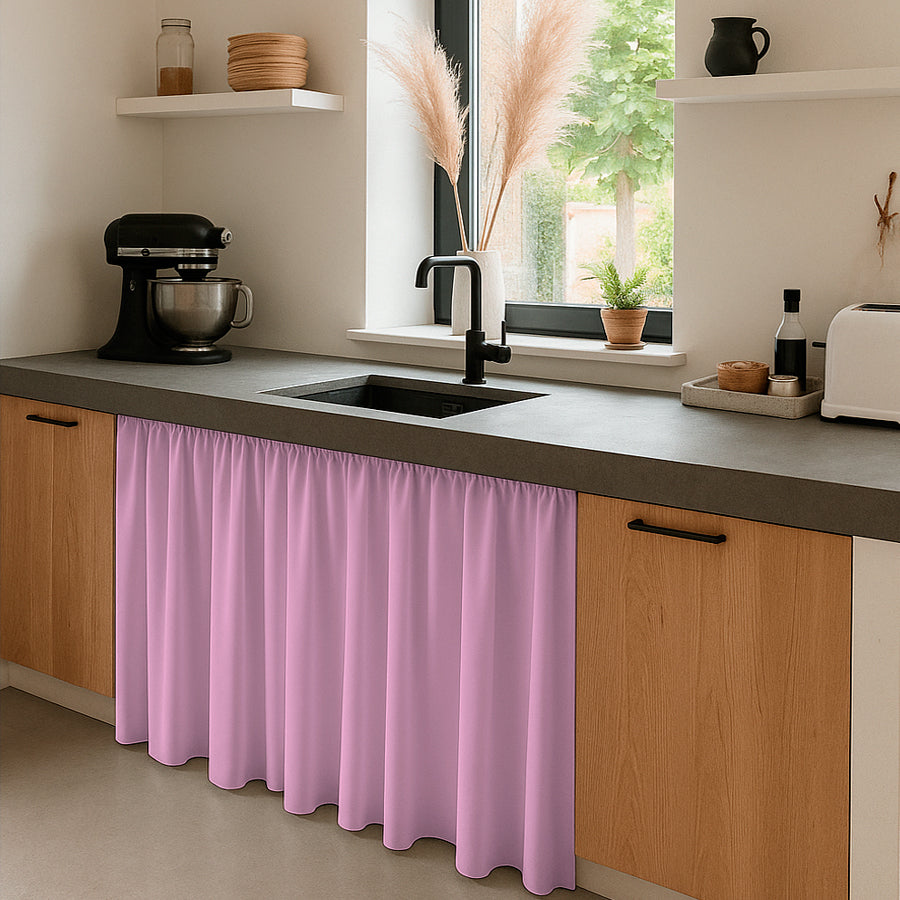 Cortina de Cocina Bajo Mesada en Tela Panama de Colores 80x150 cm