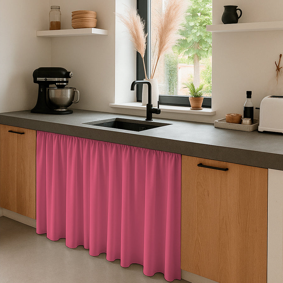 Cortina de Cocina Bajo Mesada en Tela Panama de Colores 80x150 cm