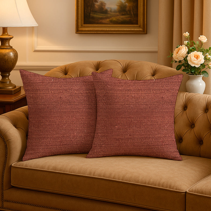 Set x 2 Funda para Almohadon Tela Rustica 40x40 cm