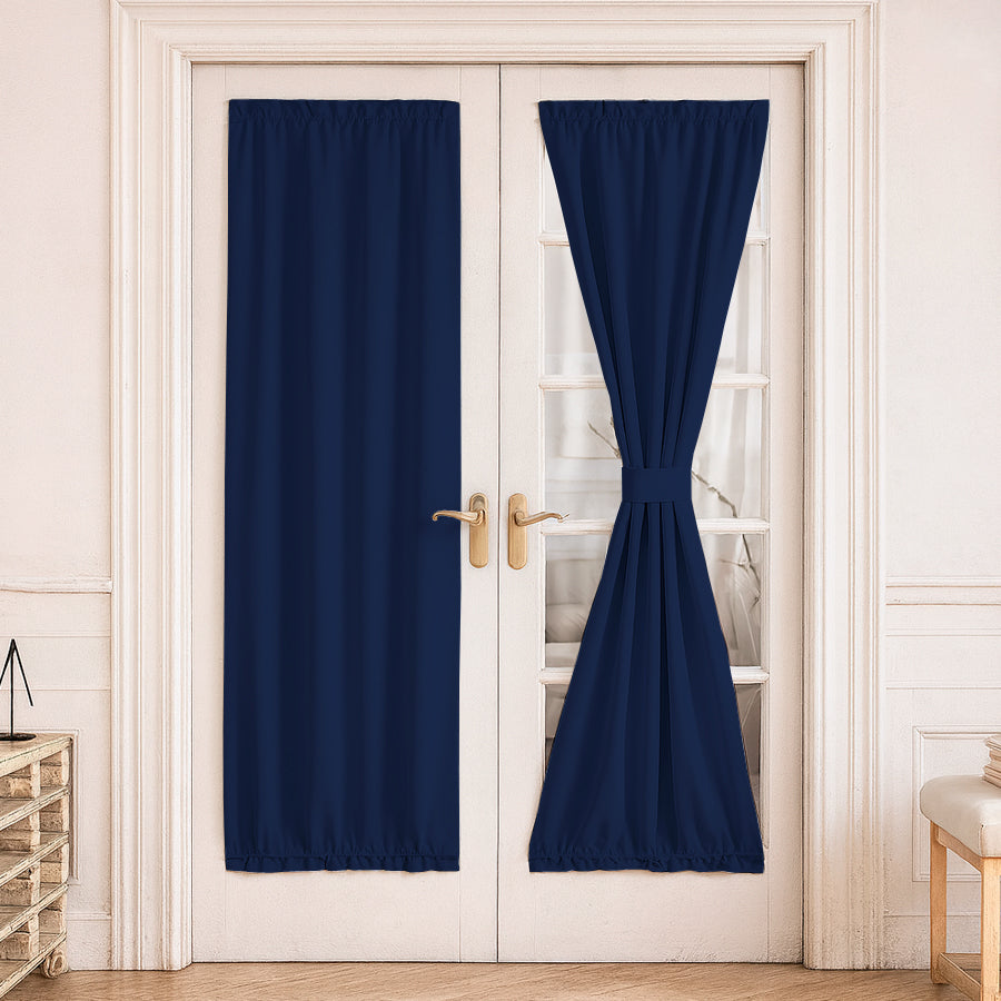 Juego Cortinas para Puerta Francesa en Tela Panama - Varios Tamaños