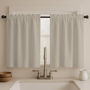 Juego Cortinas de Cocina Tela Panama 145x100 cm - Varios Colores