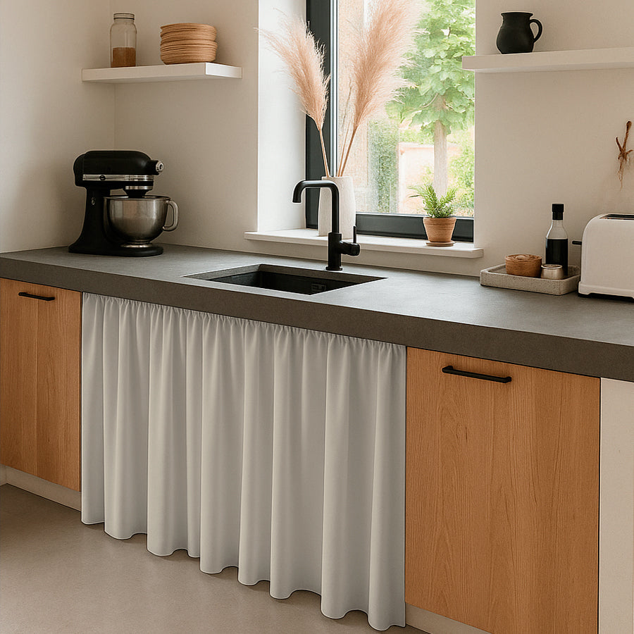 Cortina de Cocina Bajo Mesada en Tela Panama de Colores 80x150 cm