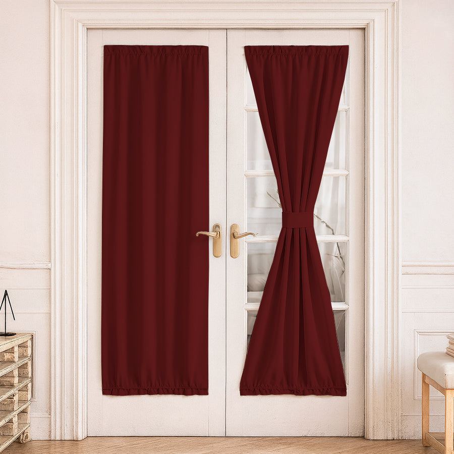 Juego Cortinas para Puerta Francesa en Tela Panama - Varios Tamaños
