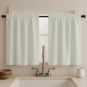 Juego Cortinas de Cocina Tela Panama 145x100 cm - Varios Colores