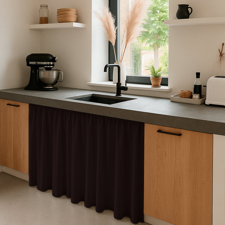 Cortina de Cocina Bajo Mesada en Tela Panama de Colores 80x150 cm