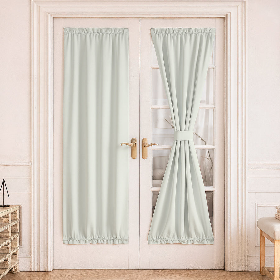 Juego Cortinas para Puerta Francesa en Tela Panama - Varios Tamaños