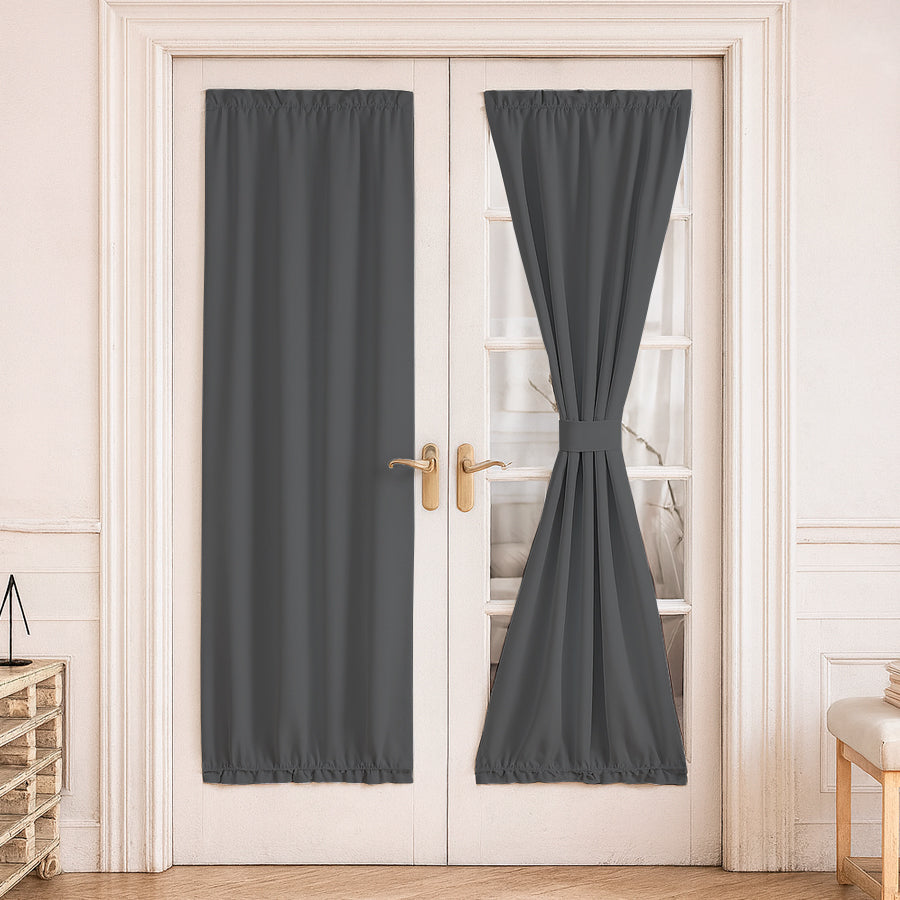 Juego Cortinas para Puerta Francesa en Tela Panama - Varios Tamaños